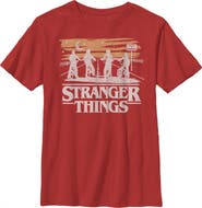 Stranger Things Boy's Stranger Things Moonlight Bike Ride Silhouettes Graphic T-Shirt