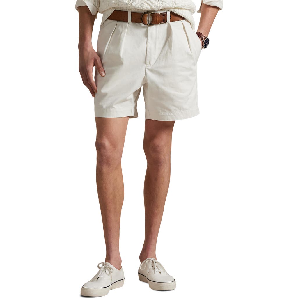 Polo Ralph Lauren Cormac Relaxed Fit Pleated Chino Shorts In White