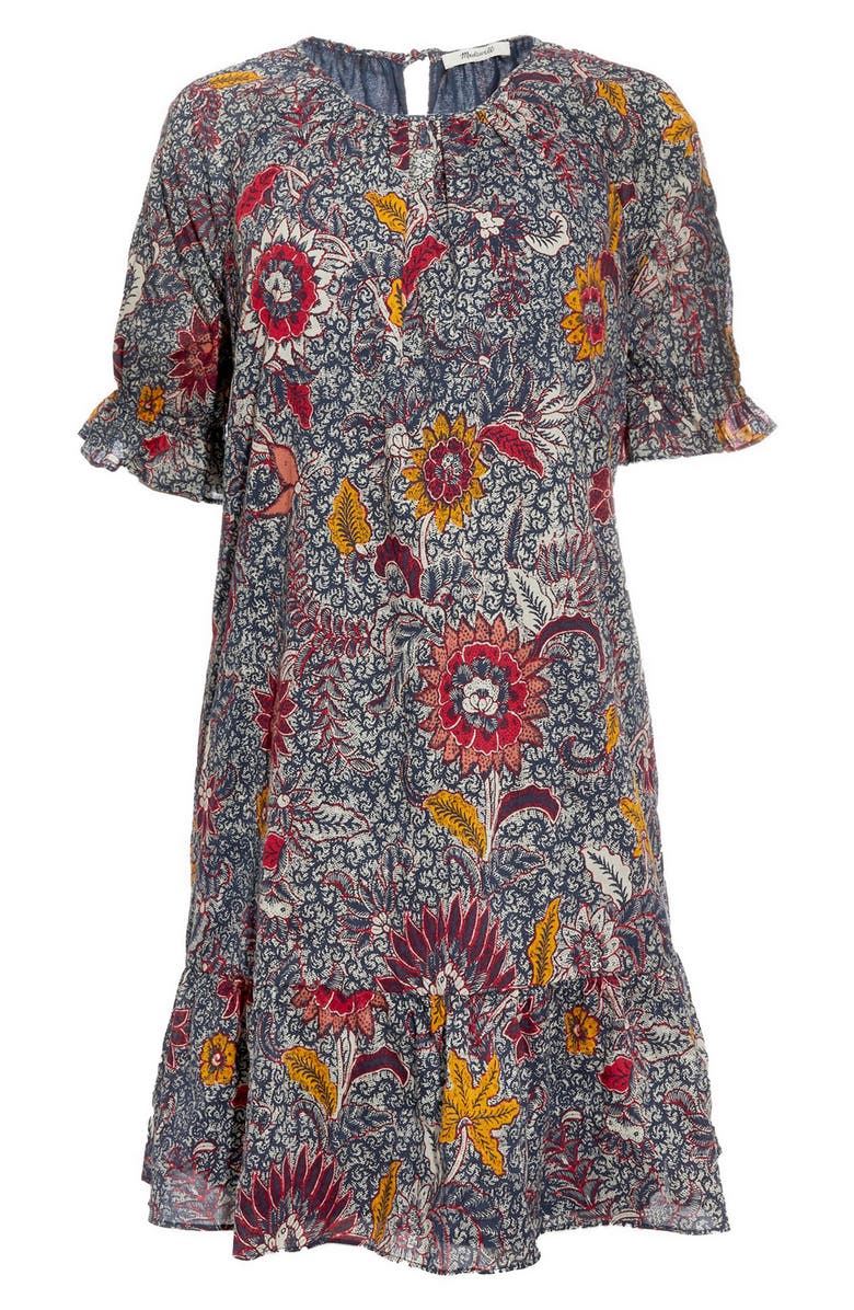 Madewell Ruffle Sleeve Popover Minidress, Main, color,