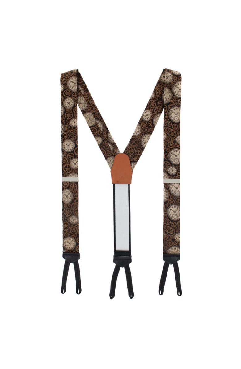 Trafalgar Horologe Novelty Silk Formal End Suspenders, Alternate, color, Black