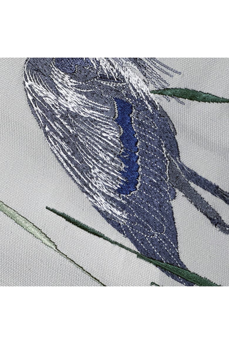 Heron Coastal Table Runner on Grey Panel, Alternate, color, Blue
