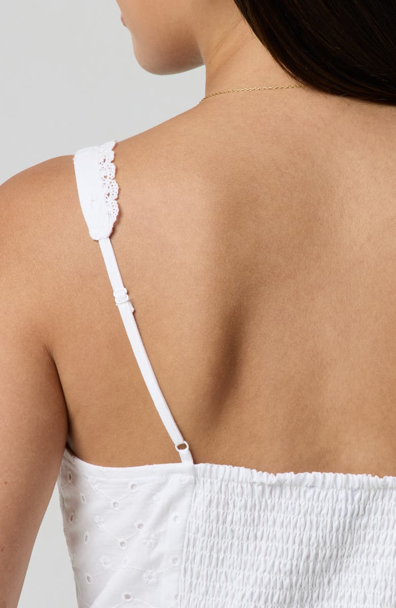 Florence by Mills Eyelet Embroidered Cotton Mini Sundress, Alternate, color, Bright White