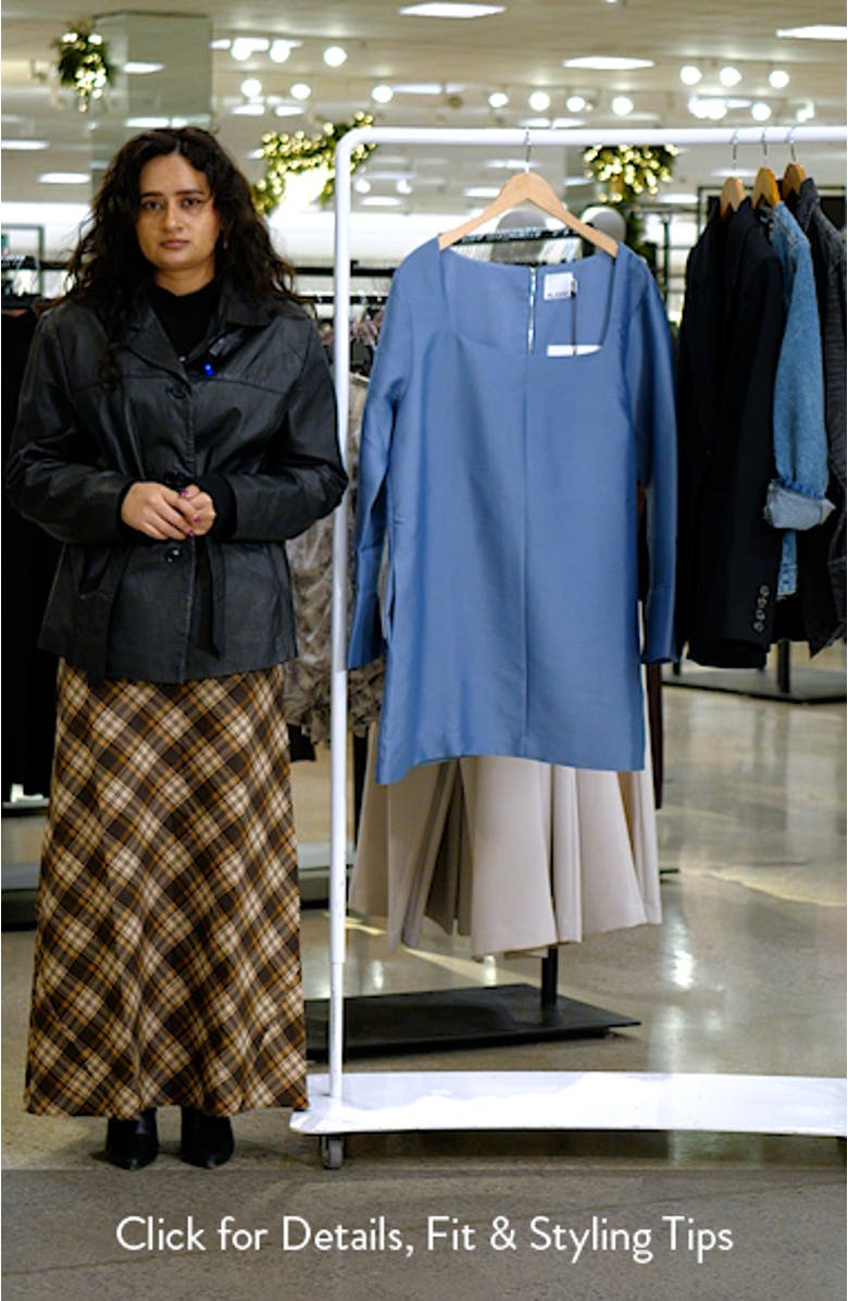 Carmel Long Sleeve Satin Minidress, sales video thumbnail