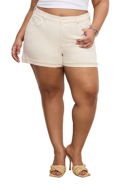 GOOD AMERICAN GOOD AMERICAN GOOD '90S FRAYED CUFFED DENIM SHORTS