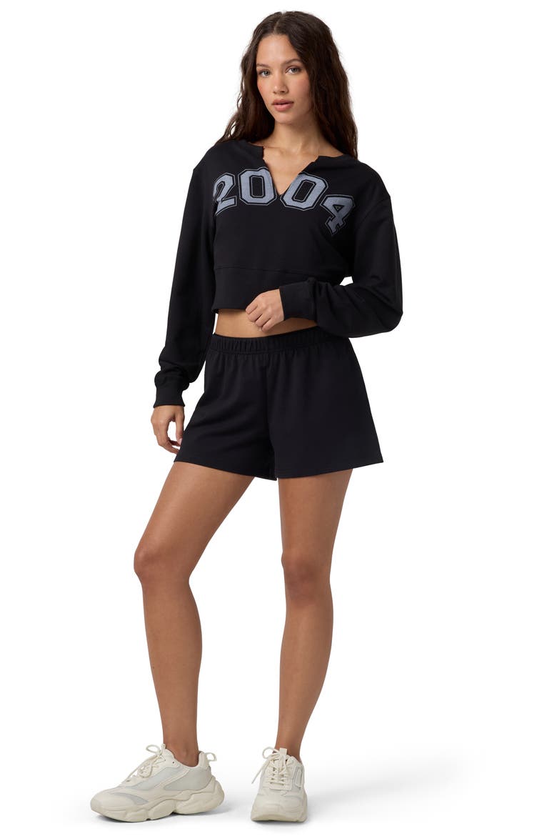 2004 Split Neck Sweatshirt, Alternate, color, BLACK