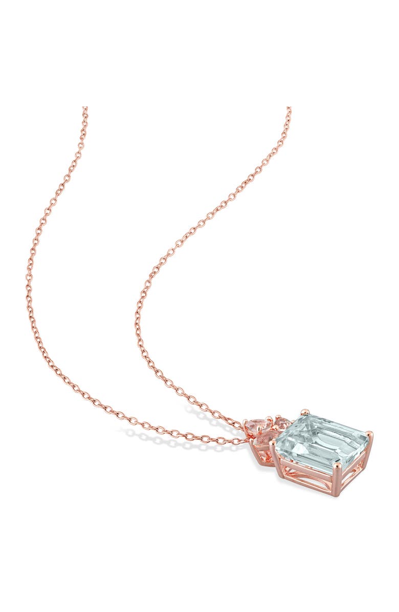 Julianna B. Aquamarine & Morganite Drop Necklace, Alternate, color, Aquamarine