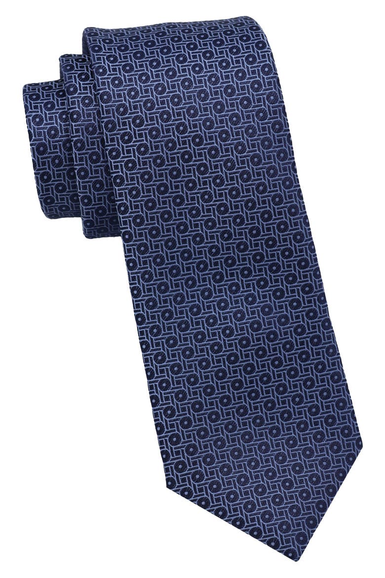 Geometric Neat Tie, Main, color, NVY/ BLUE