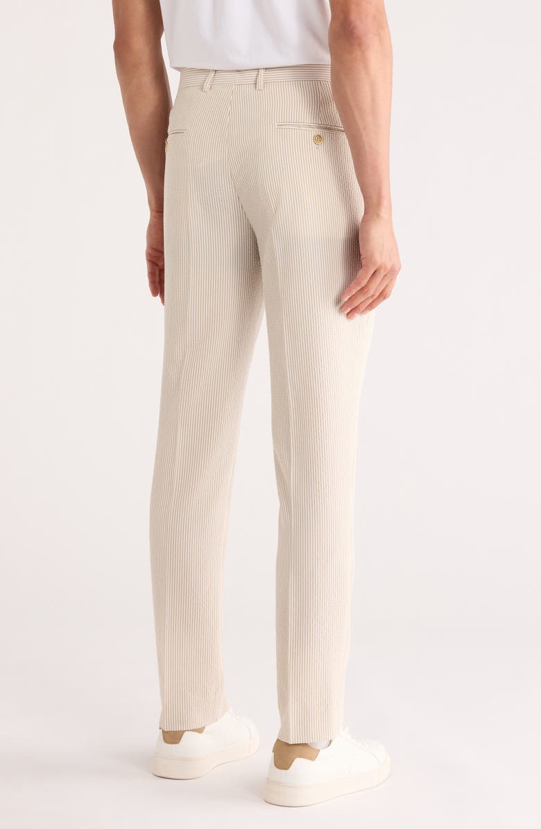 Scotch & Soda Striped Seersucker Suit Pants, Alternate, color, Tan/White