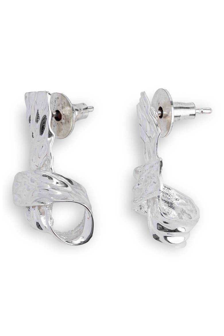 Jiya Mini Knot Earrings, Alternate, color, SILVER