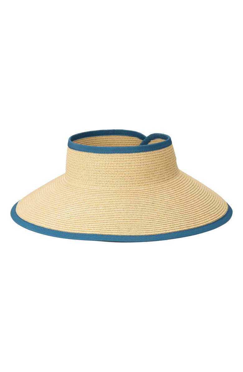San Diego Hat Packable Straw Visor, Main, color, Dot