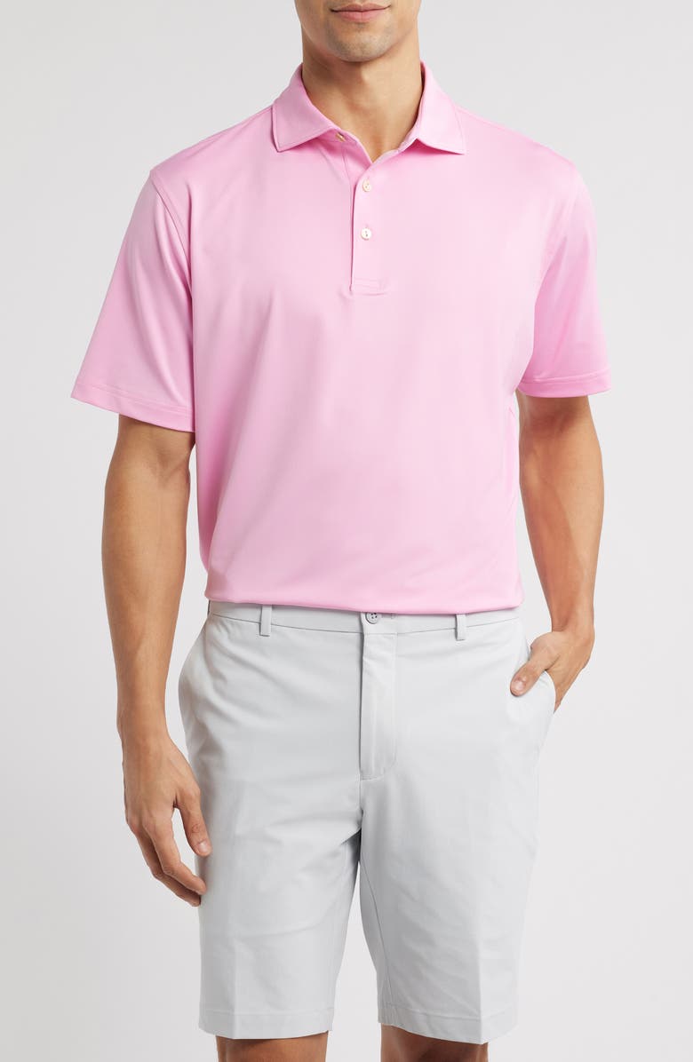 Peter Millar Crown Sport Summer Comfort Solid Performance Jersey Polo, Main, color, Pink Vale