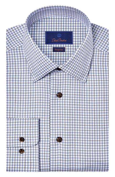 Regular Fit Check Print Cotton Dress Shirt