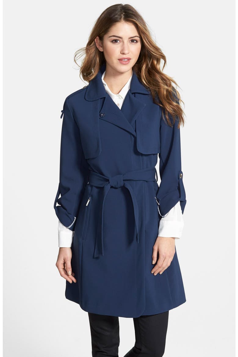 Roll Sleeve Wrap Trench Coat, Main, color, ARBOUR