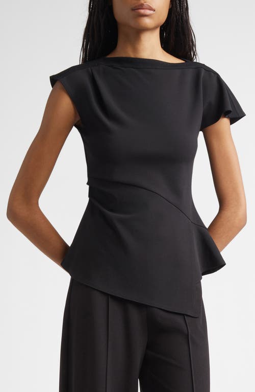 Derek Lam 10 Crosby Luelle Asymmetric Peplum Top In Brown