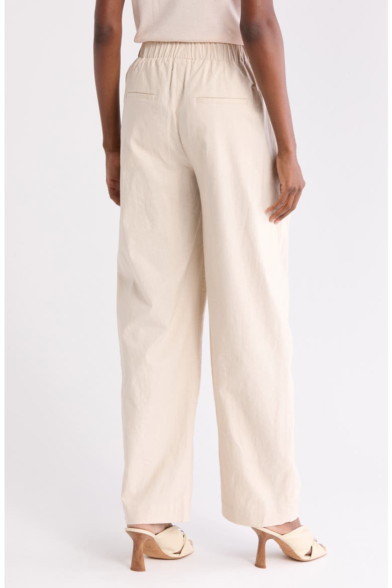 Pleated Pull-On Pants, Alternate, color, LIGHT OAT