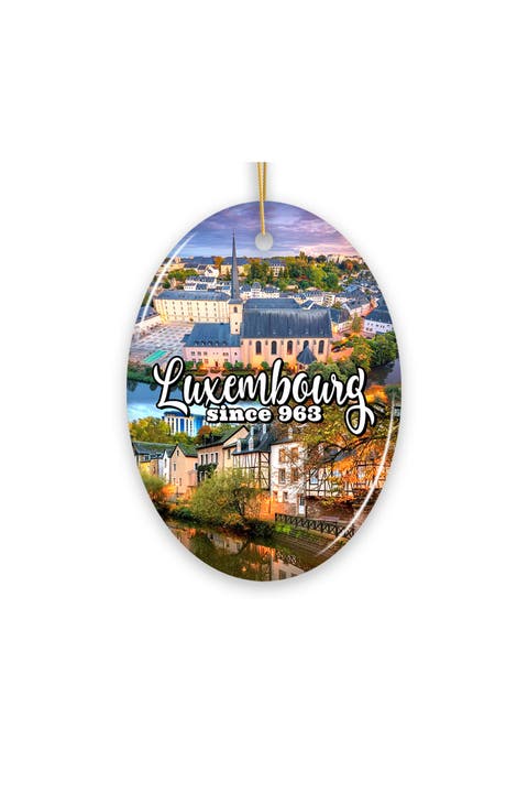 Luxembourg Since 963 Landmarks Oval Ceramic Ornament