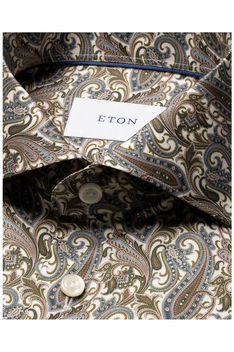 Contemporary Fit Paisley Cotton Shirt, Alternate, color, MEDIUM ORANGE