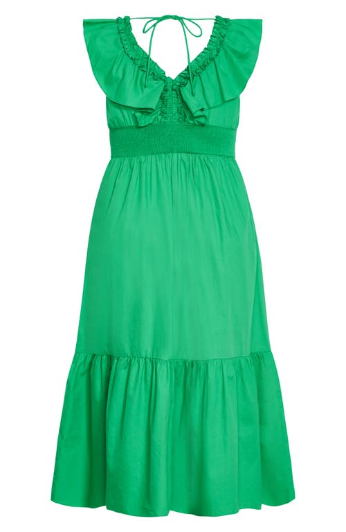 City Chic Kelly Maxi Dress In Kelly Green