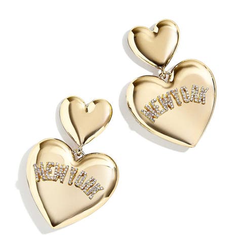 x Baublebar New York Yankees Heart Statement Drop Earrings