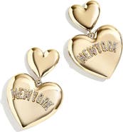 WEAR by Erin Andrews x Baublebar New York Yankees Heart Statement Drop Earrings