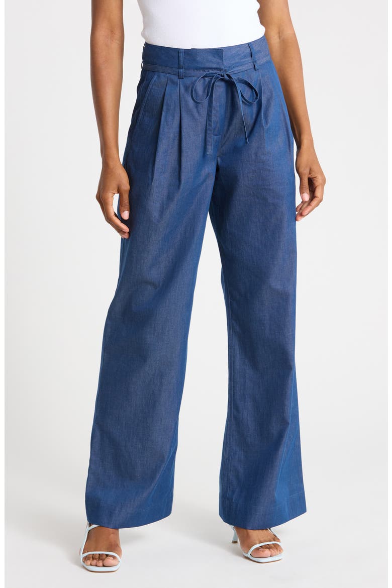 Felicity Tie Wide Leg Pants, Main, color, DEEP BLUE