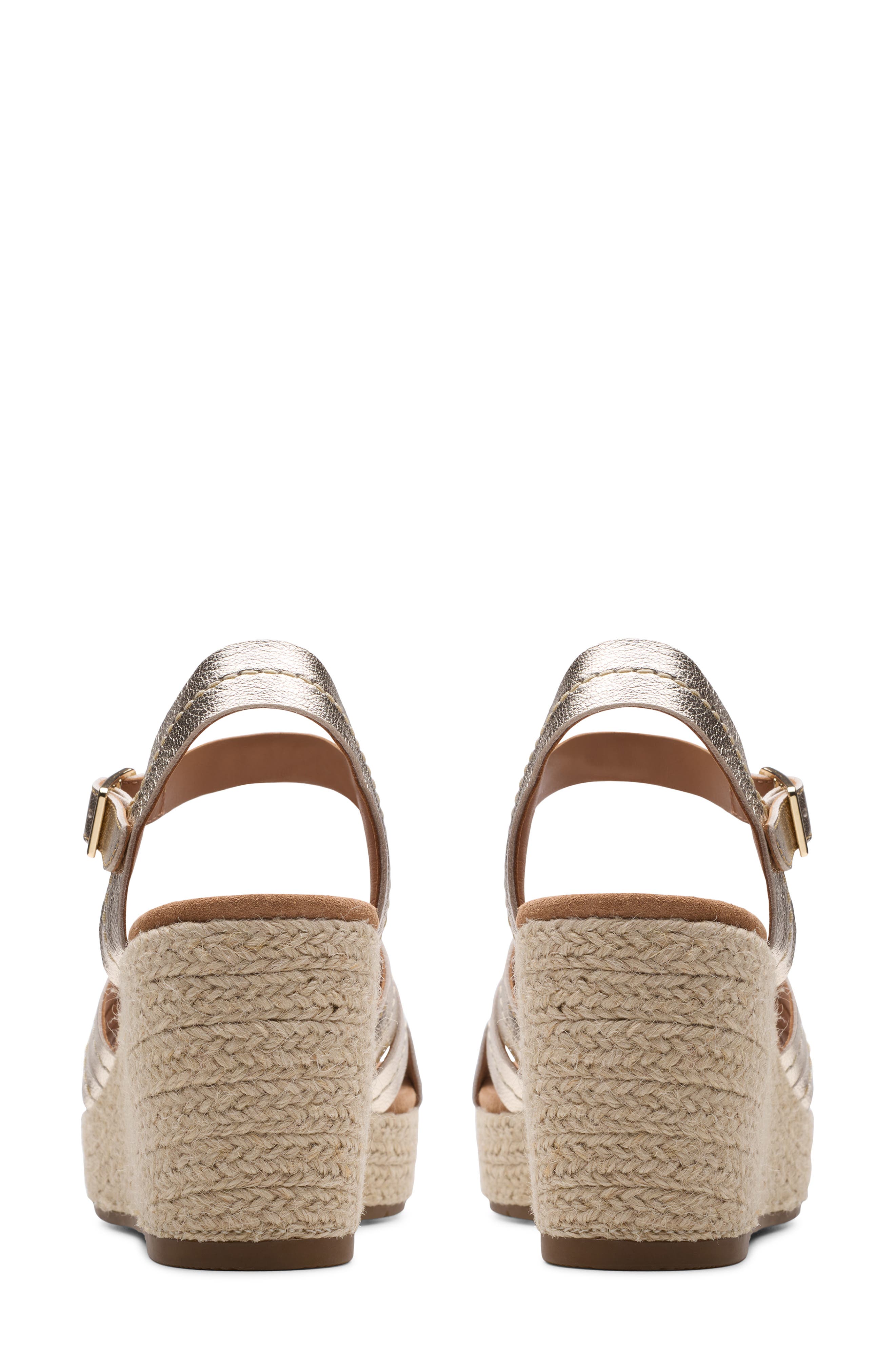 Clarks<sup>®</sup> Sabina Platform Wedge Sandal, Alternate, color, Champagne