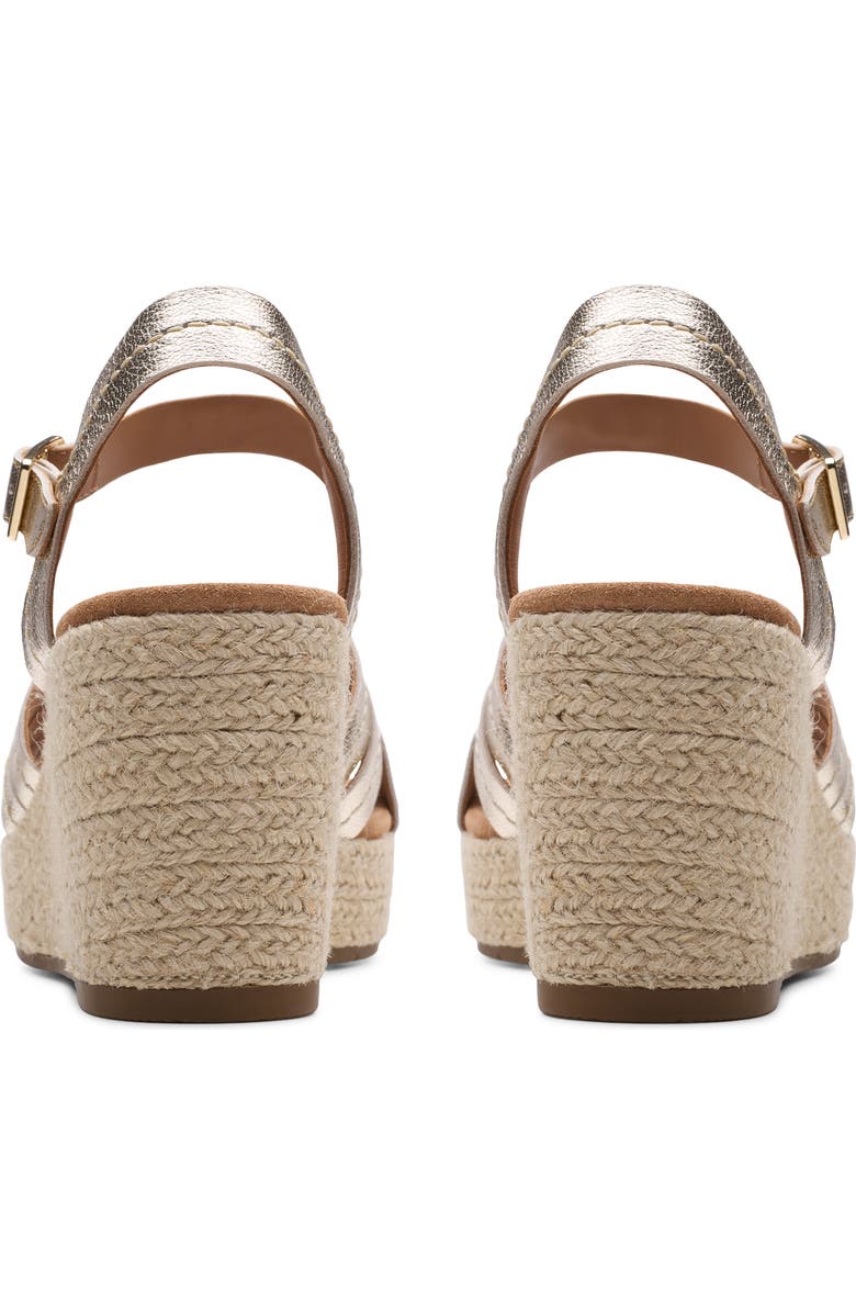 Clarks<sup>®</sup> Sabina Platform Wedge Sandal, Alternate, color, Champagne