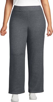 Lands' End Serious Sweats High Rise Fleece Lined Straight Leg Pants