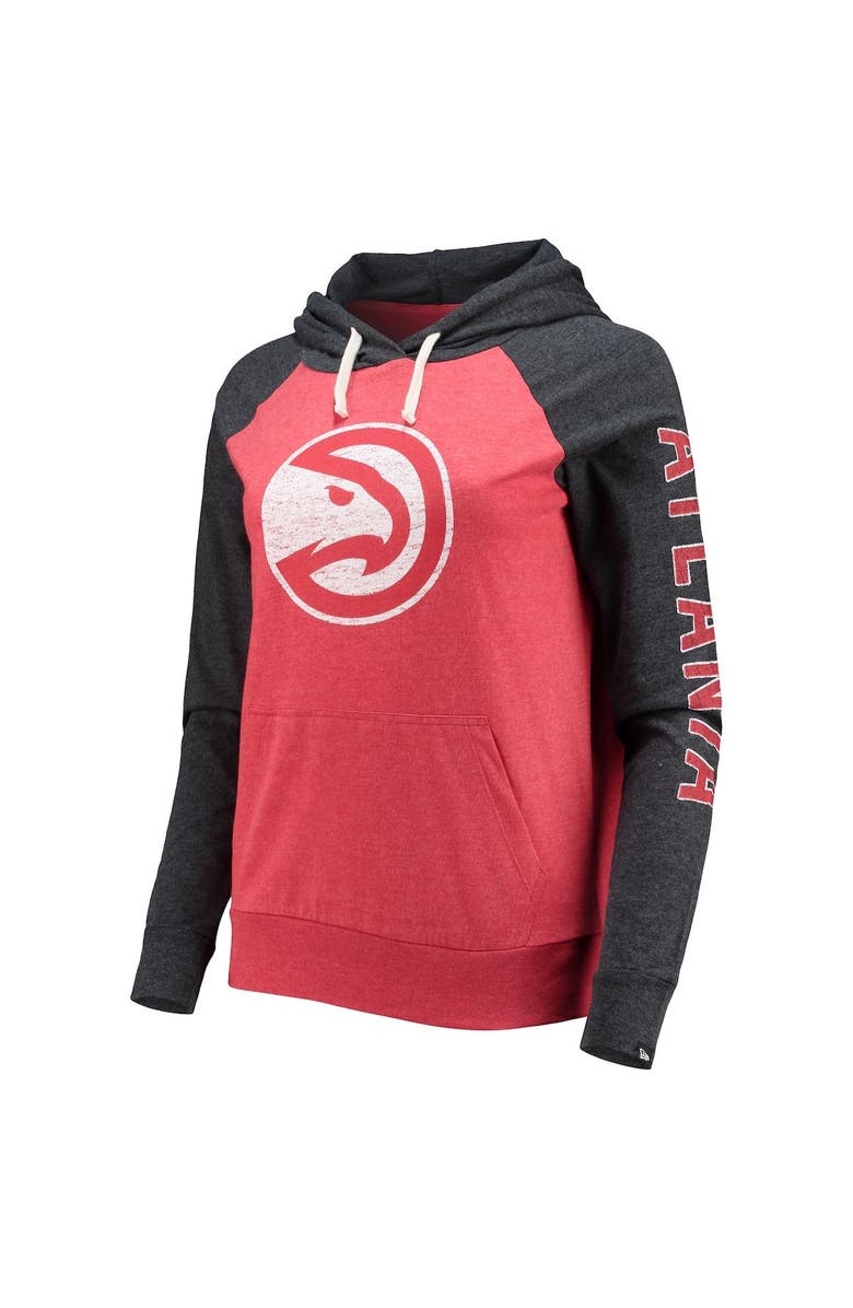 New Era Women's New Era Red Atlanta Hawks Raglan Pullover Hoodie, Alternate, color,
