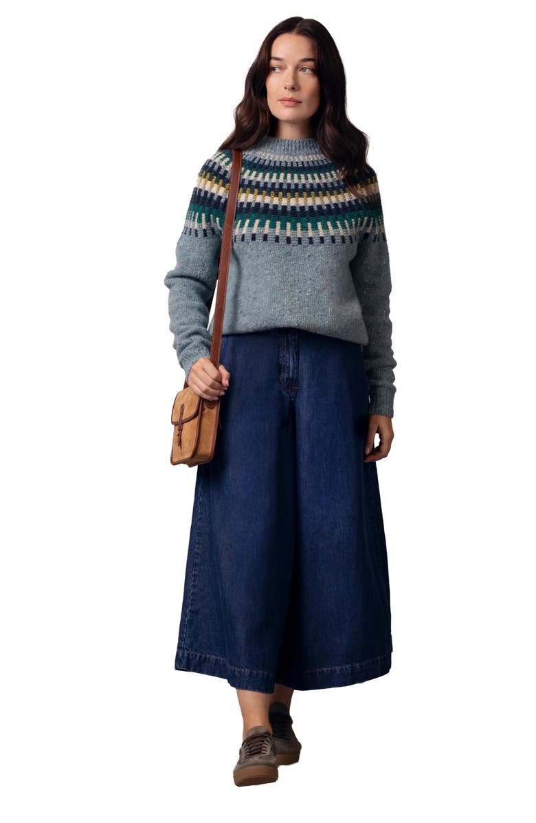 Celtic & Co. Stitch Yoke Sweater, Alternate, color, Skylight