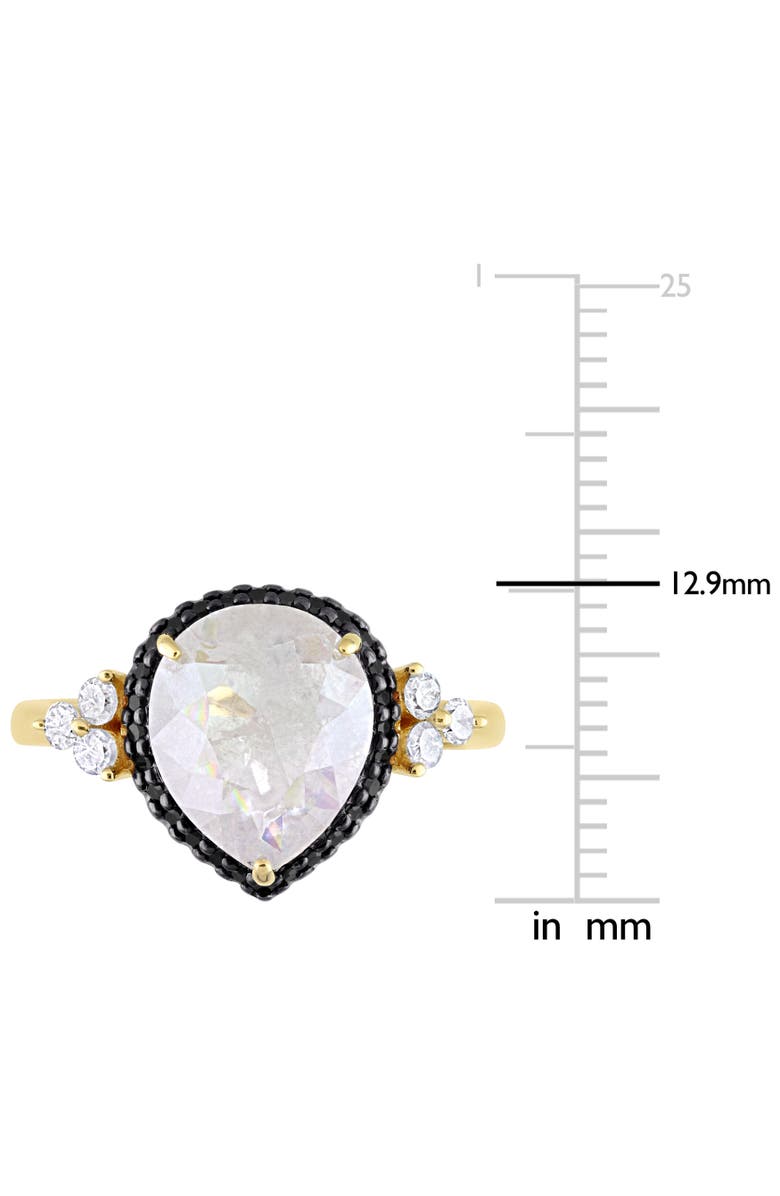 Julianna B. Black & White Diamond Teardrop Halo Ring 10k, Alternate, color, Diamond