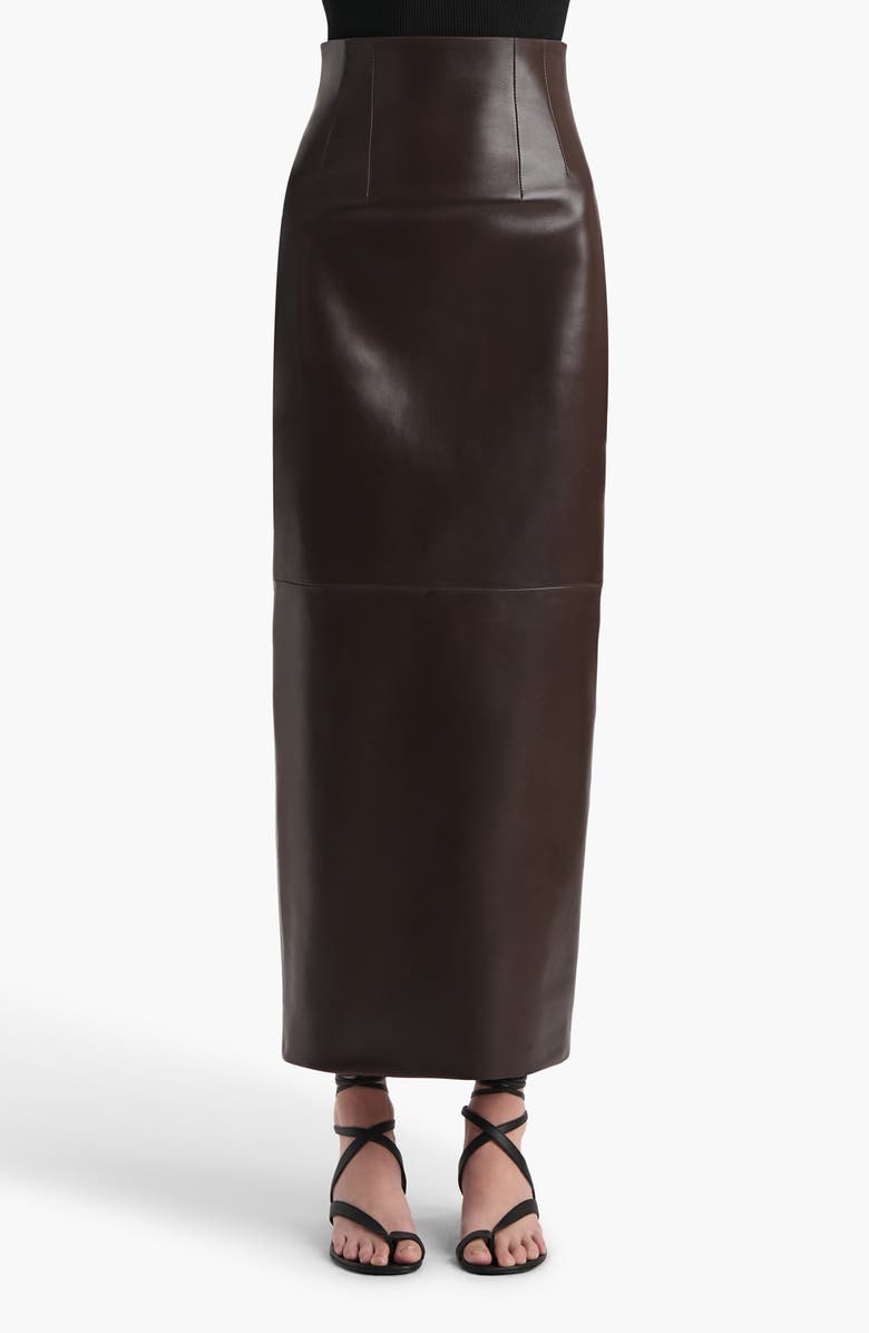 Khaite Loxley Lambskin Leather Pencil Skirt, Main, color,
