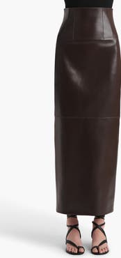 Khaite Loxley Lambskin Leather Pencil Skirt