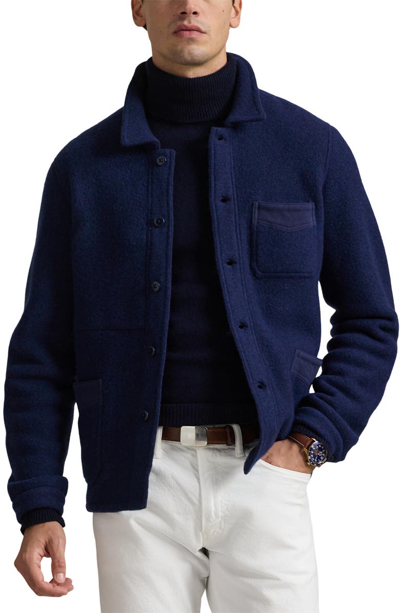 Polo Ralph Lauren Felted Wool Blend Overshirt, Main, color, 