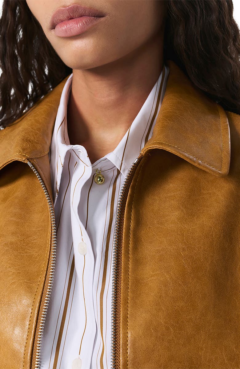 rag & bone Jordie Faux Leather Jacket, Alternate, color, Camel