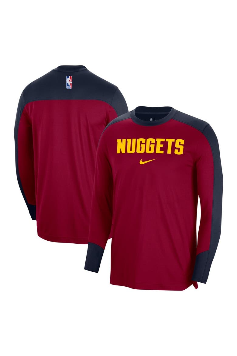 Men's Nike Red Denver Nuggets 2024/25 Authentic Pre-Game Legend Long Sleeve Shooting Shirt, Main, color, Red