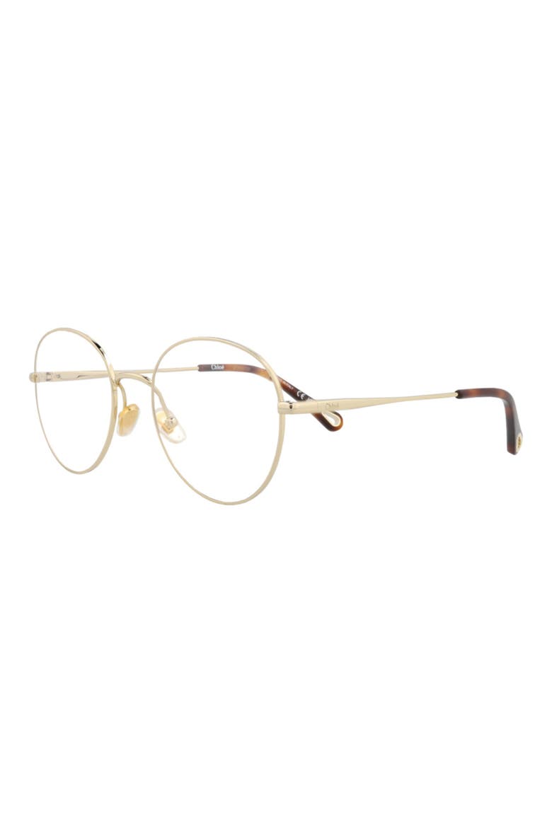 52mm Round Optical Glasses, Alternate, color, GOLD GOLD TRANSPARENT