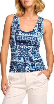 Ramy Brook Indie Tile Print Sleeveless Top
