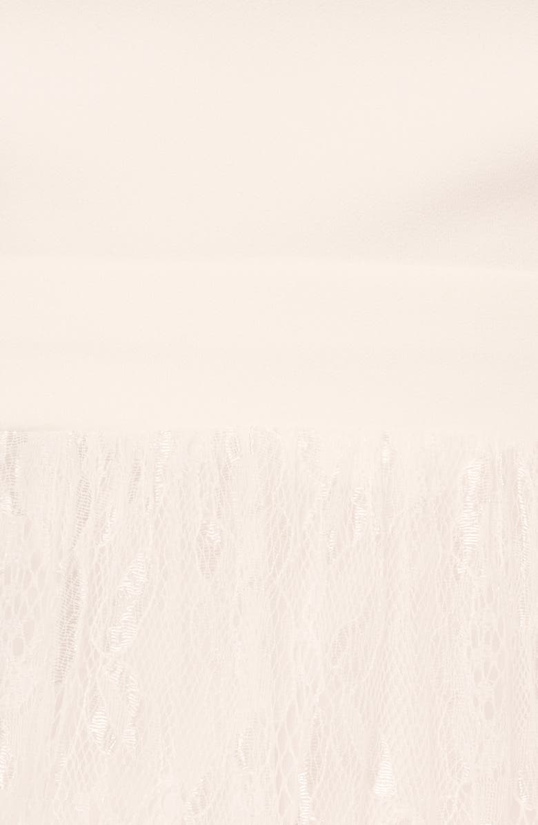 Adrianna Papell Crepe & Lace Cocktail Midi Dress, Alternate, color, 