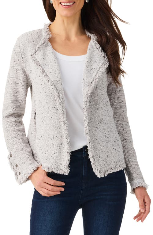 NIC+ZOE Fringe Mix Knit Jacket in Sugar Cookie