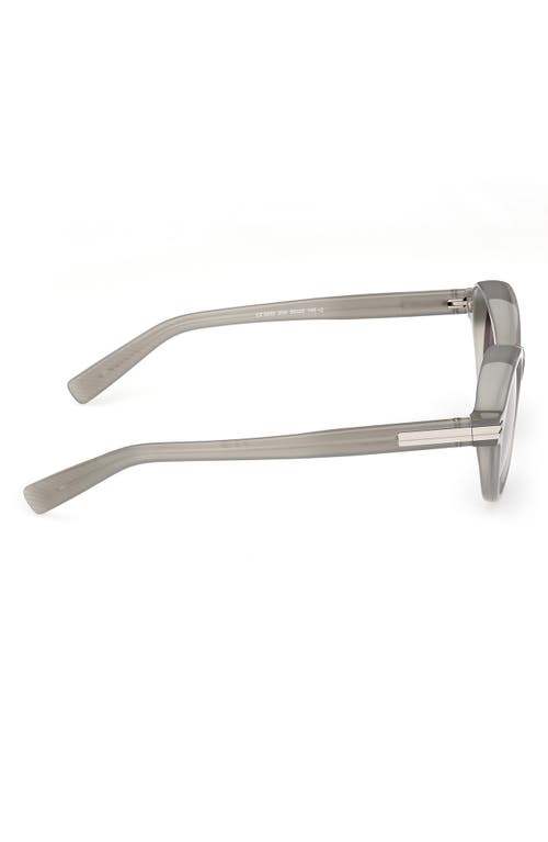 Zegna Men's Round Acetate Sunglasses In Shiny Milky Grey