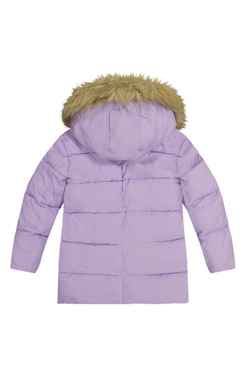 Sam Edelman Kids' Faux Fur Trim Puffer Jacket In Multi