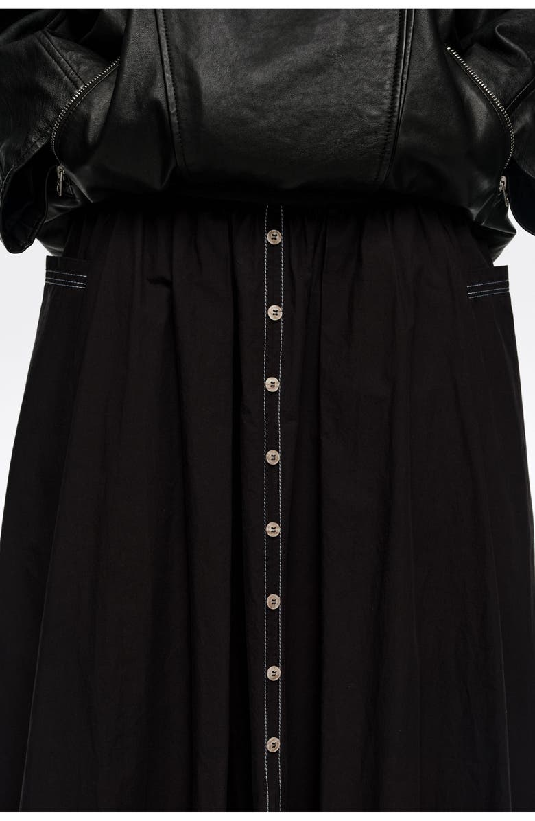 Bimba y Lola A-Line Skirt With Buttons, Alternate, color, Black