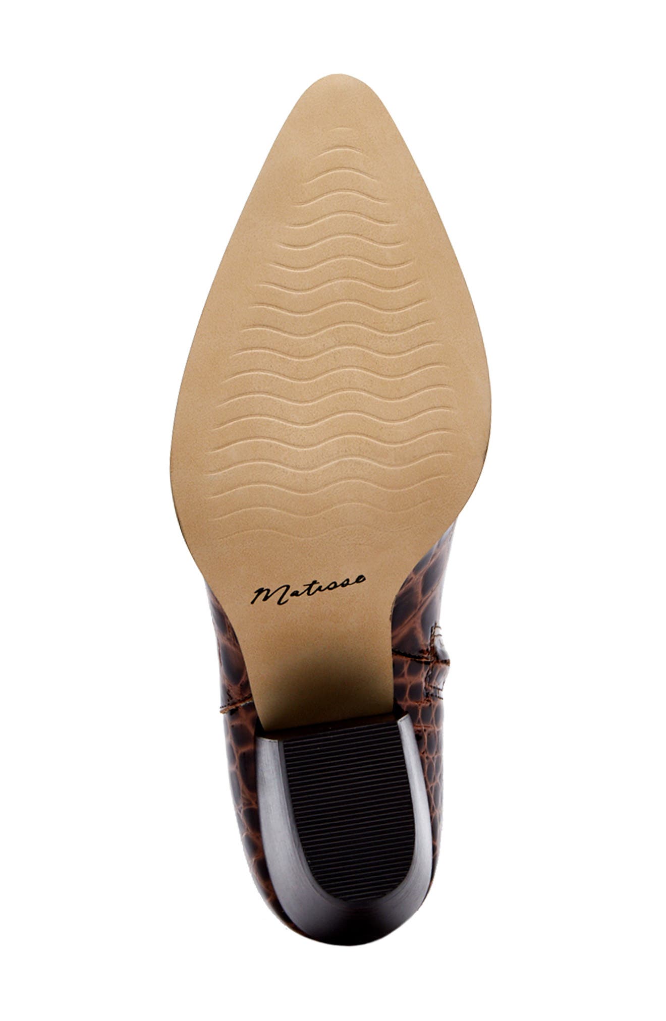 Caty Western Pointed Toe Bootie, Alternate, color, CHOCO CROC LEATHER