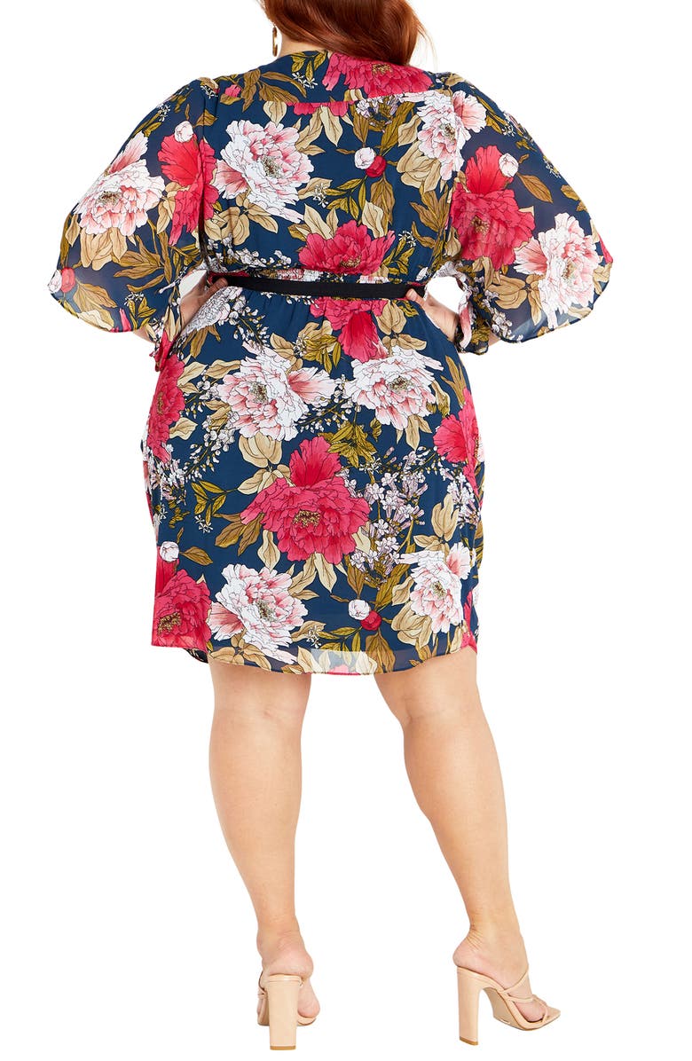 City Chic Frida Floral Faux Wrap Dress, Alternate, color, 