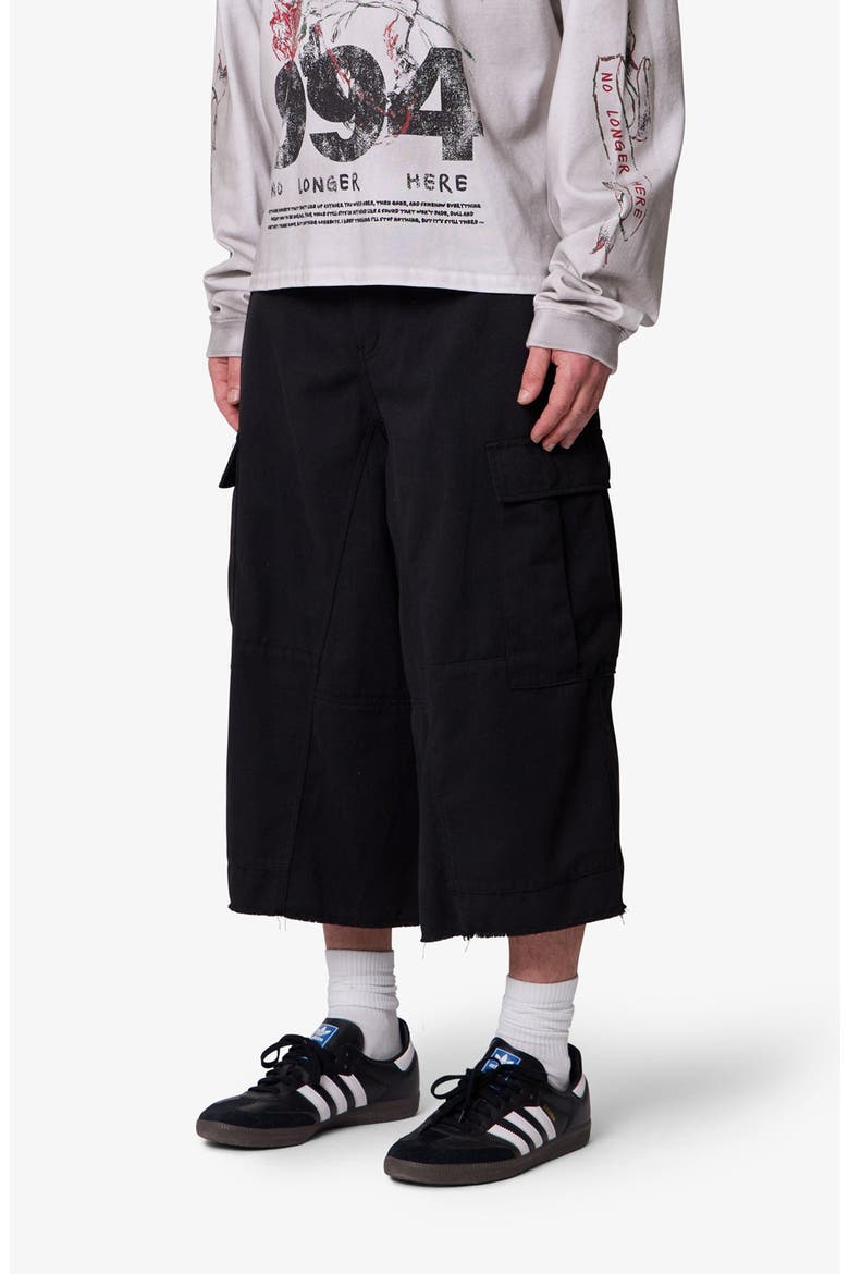 Extra Long Cargo Shorts, Alternate, color, BLACK