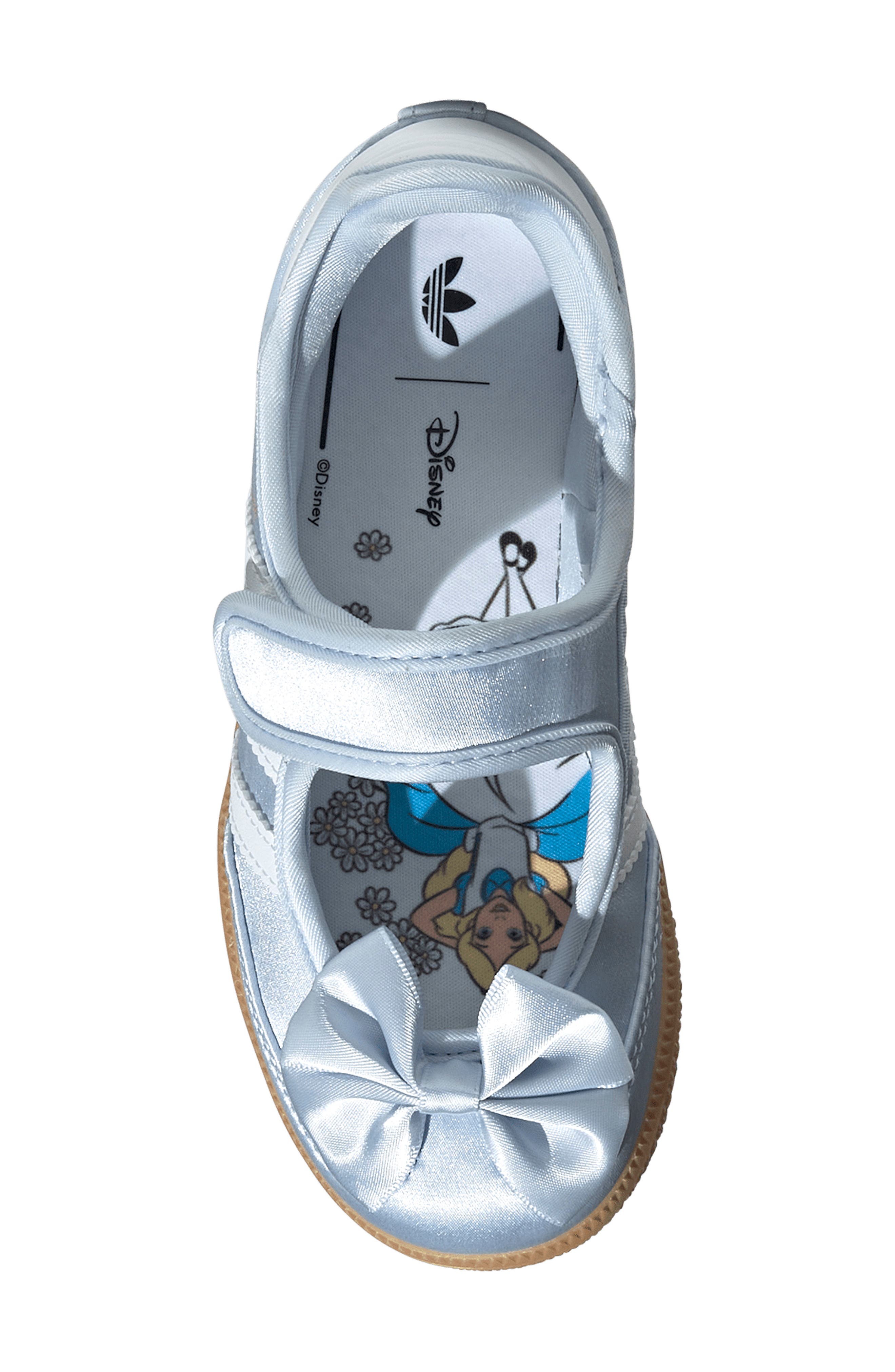 adidas x Disney Alice in Wonderland Samba Jane Sneaker, Alternate, color, Crystal Sky/ White/ Gum
