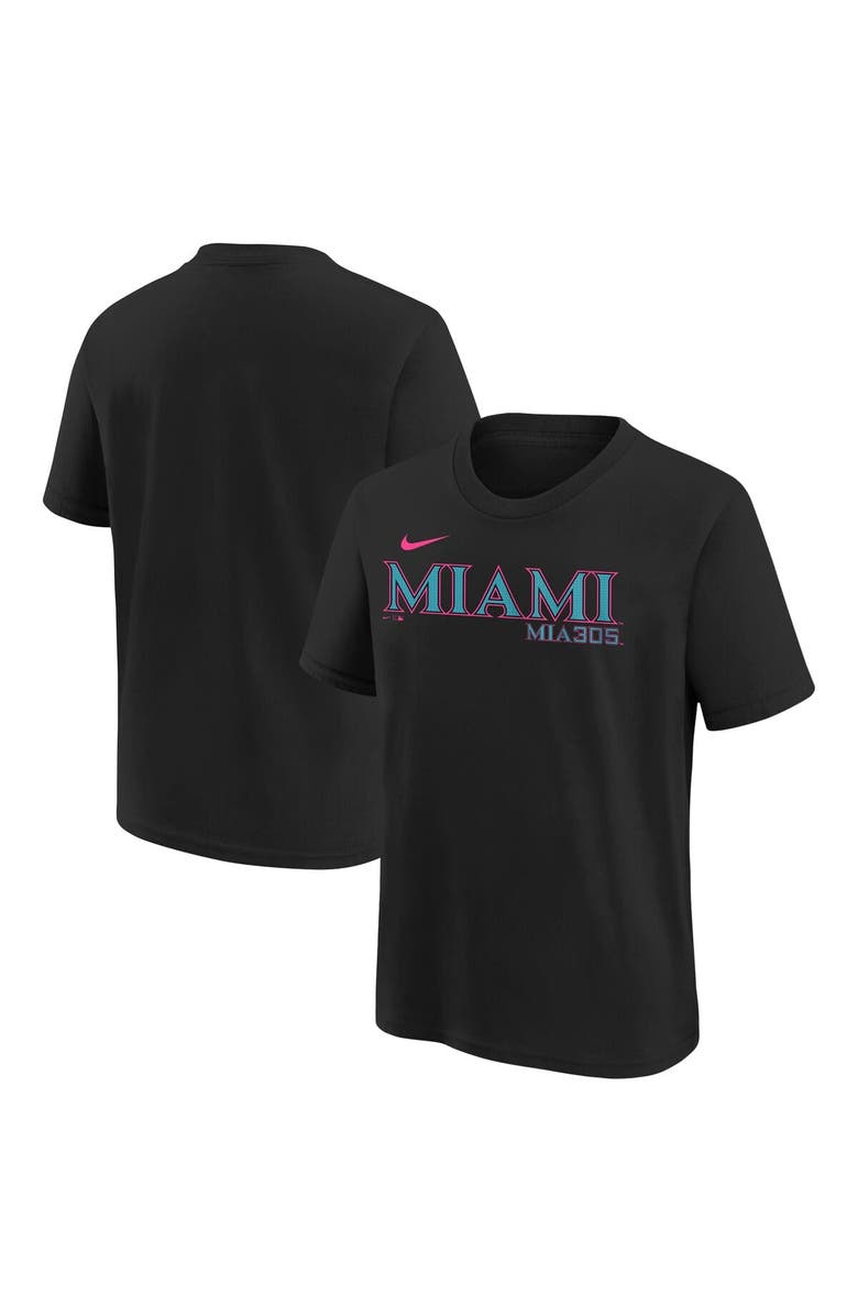 Nike Youth Nike Black Miami Marlins 2025 City Connect Wordmark T-Shirt, Alternate, color, Black