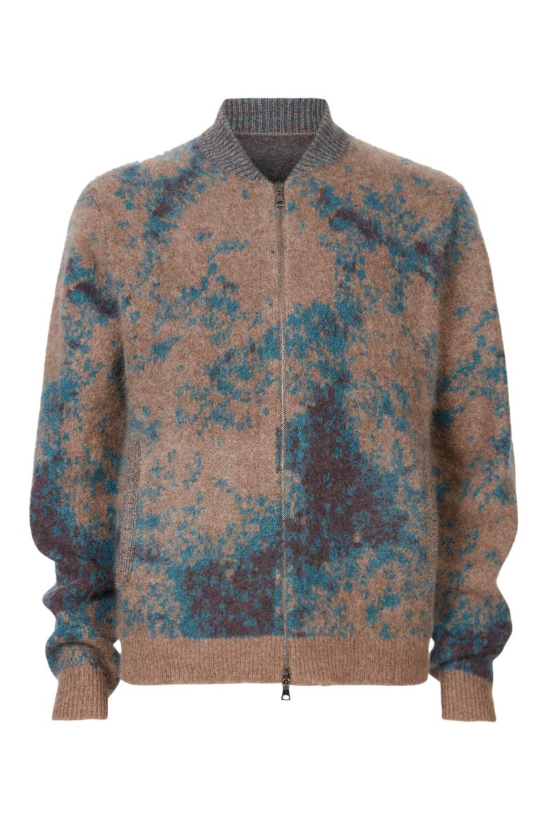 Tuscola Regular Fit Organic Cashmere Baseball Jacket, Alternate, color, WOOD BROWN