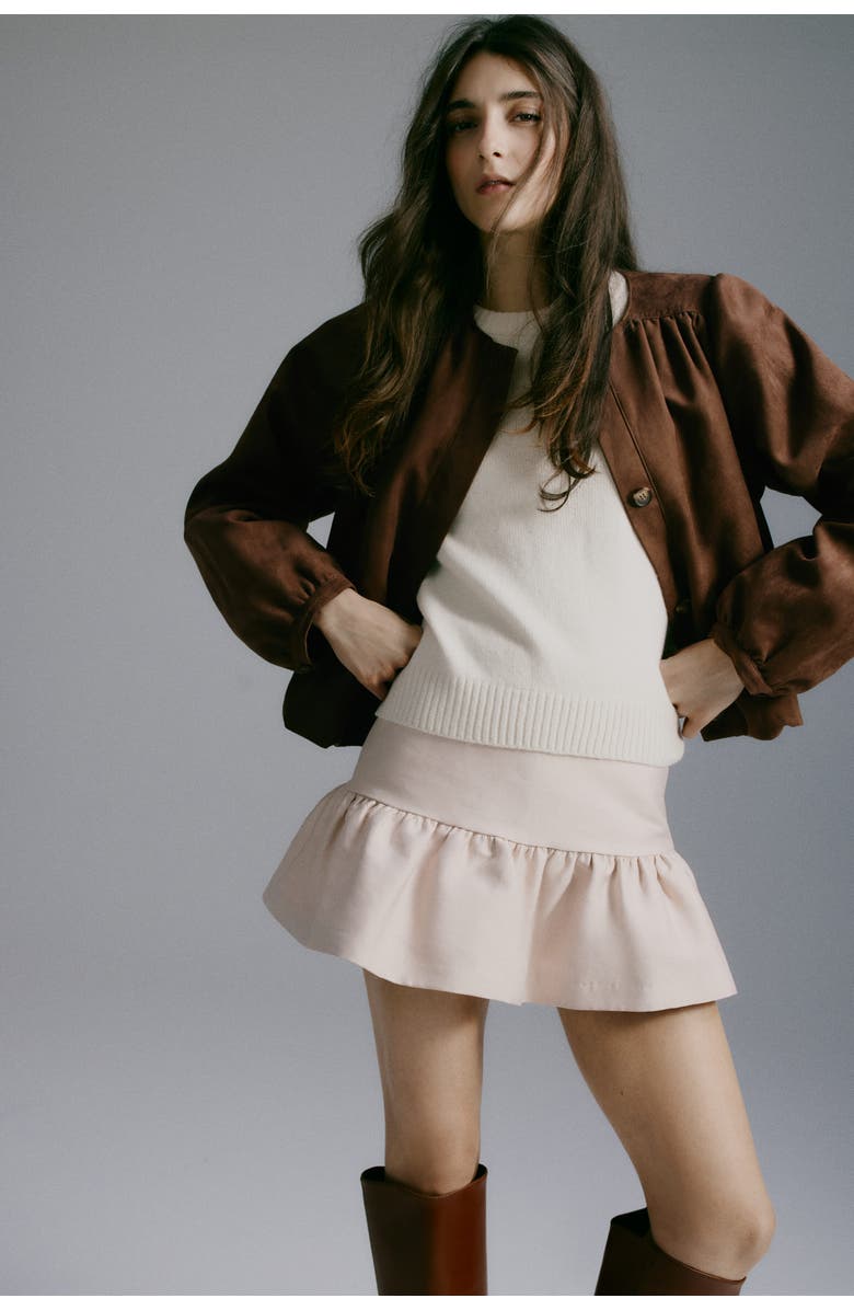 H&M Oversized Twill Jacket, Alternate, color, Brown